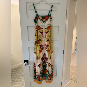 Colorful Fruit Print Maxi Dress
